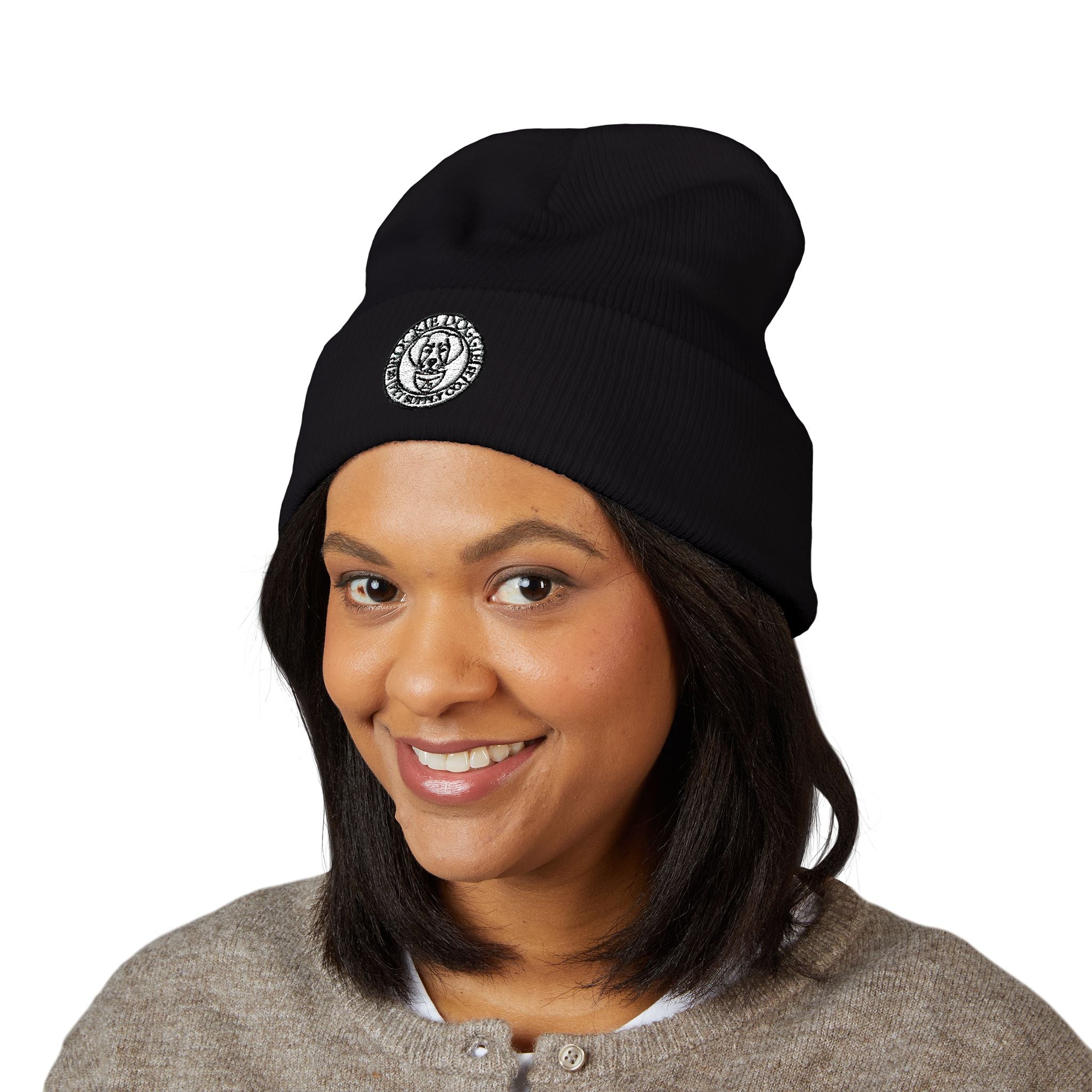 Rockie Doggie Embroidered Beanie | Light Variant