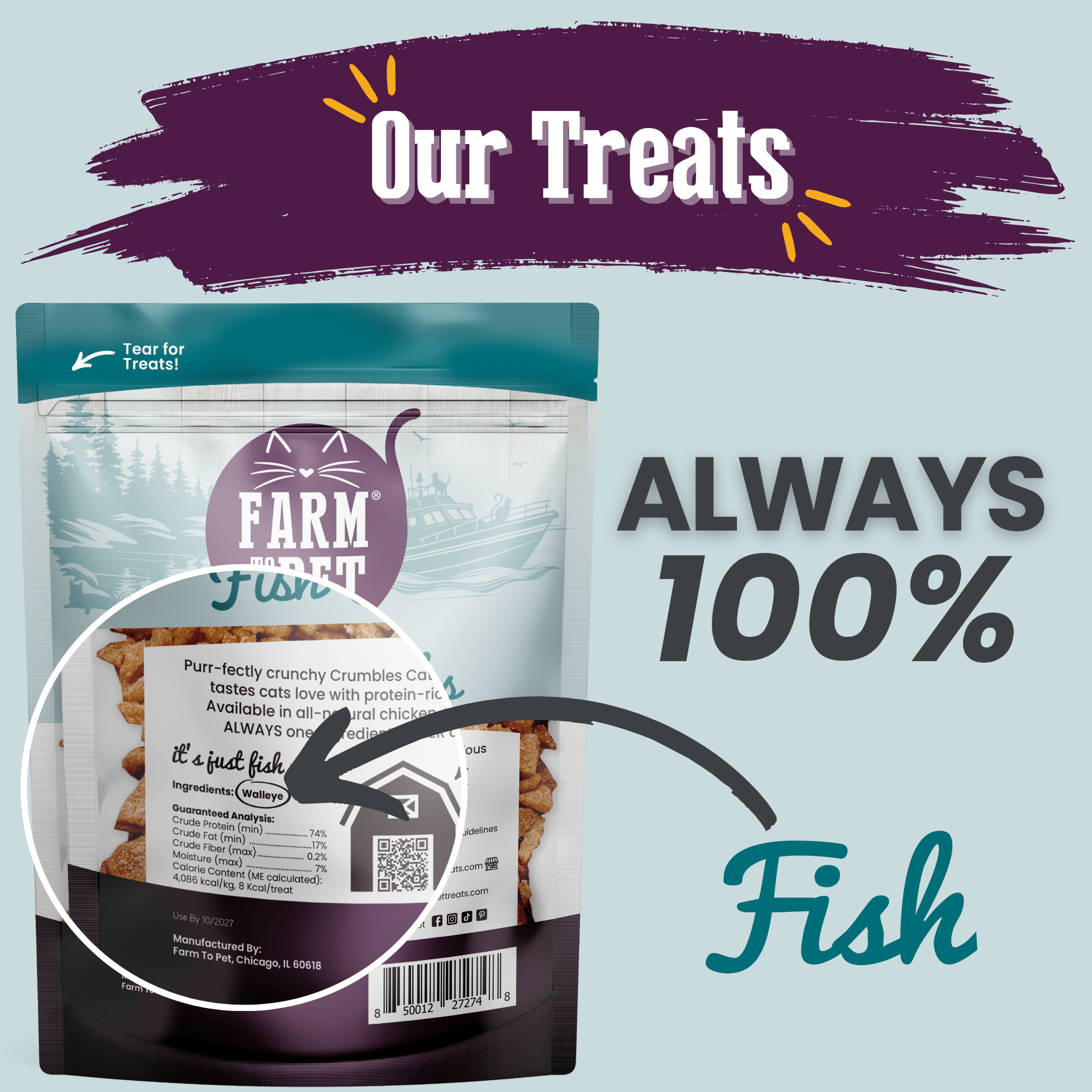 Fish Crumbles for Cats | All-Natural | Farm to Pet