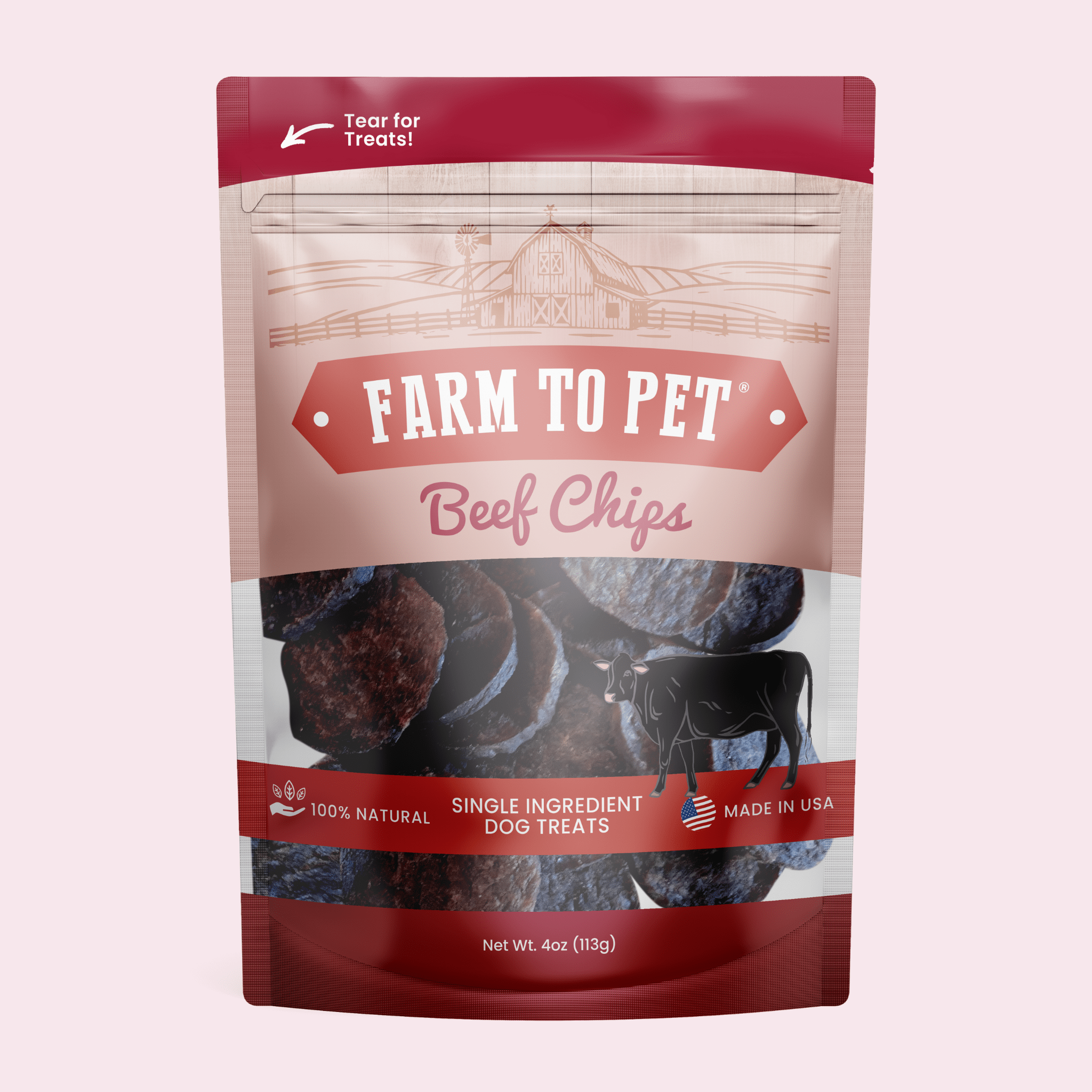 Beef Chips Dog Treats | Single-Ingredient | Farm to Pet