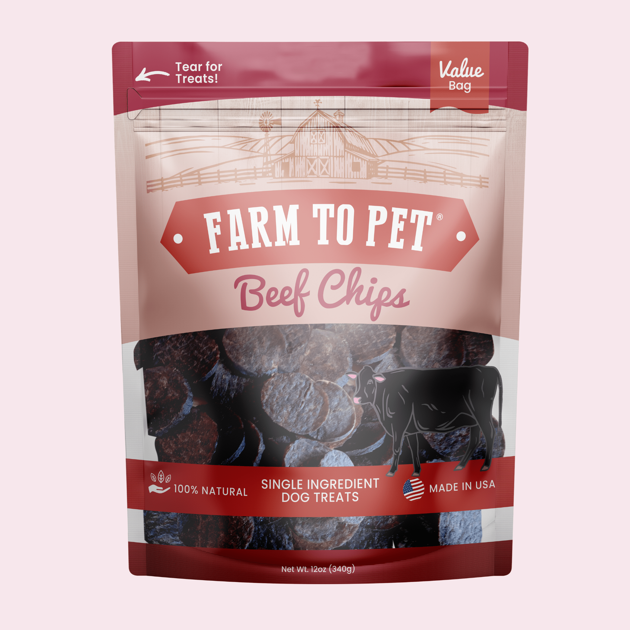 Beef Chips Dog Treats | Single-Ingredient | Farm to Pet
