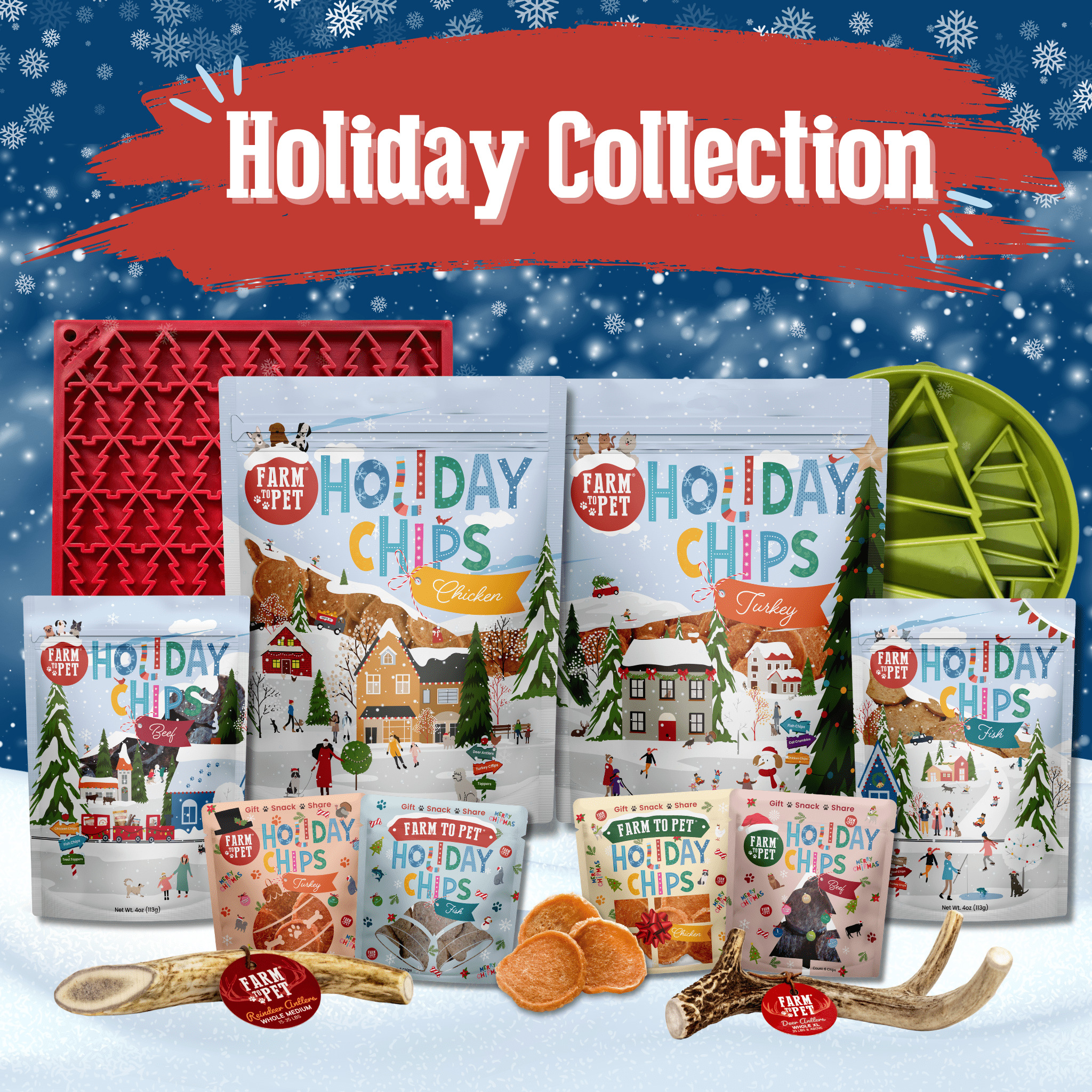 Healthy Holiday Treat Chips | Chicken & Turkey | Farm to Pet