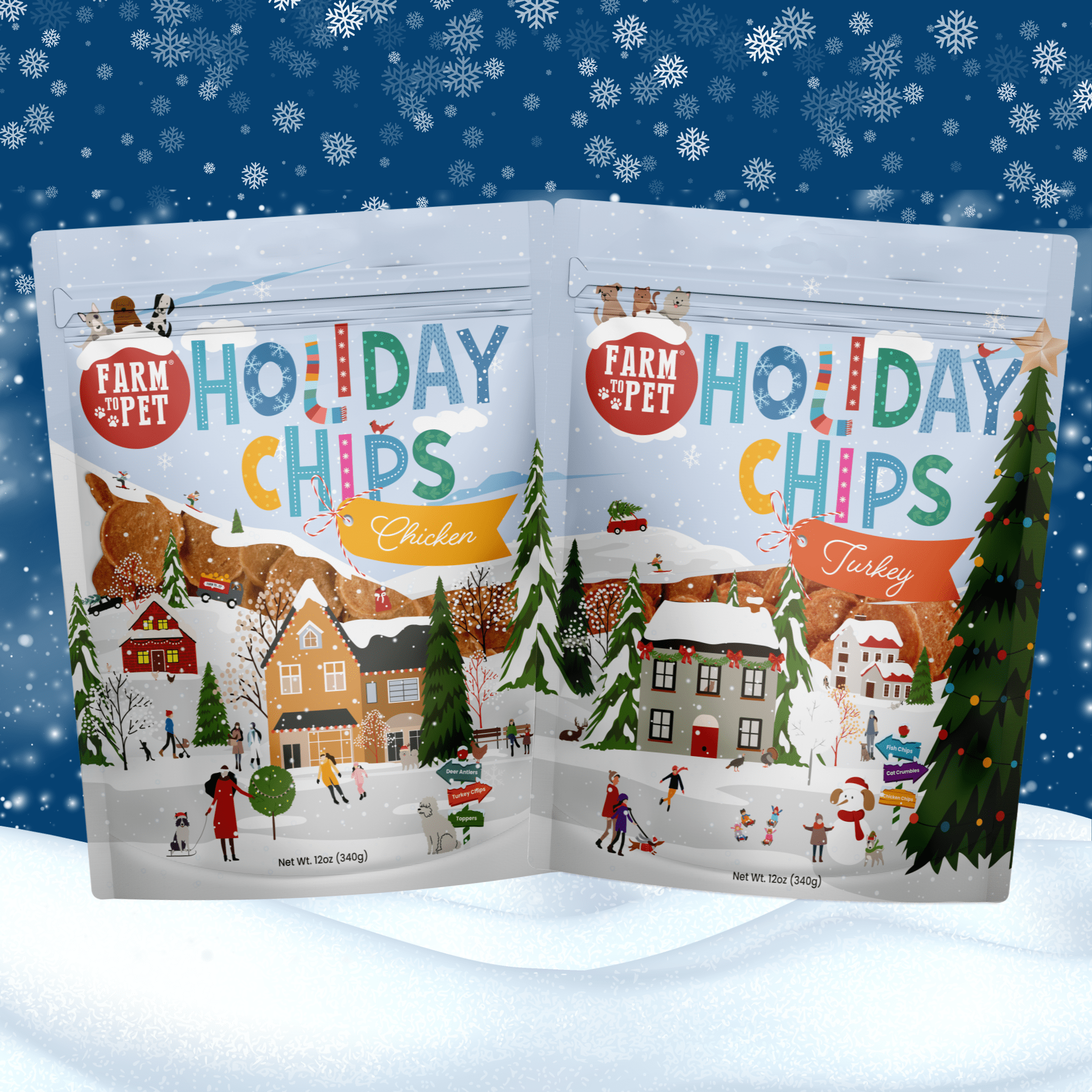 Healthy Holiday Treat Chips | Chicken & Turkey | Farm to Pet