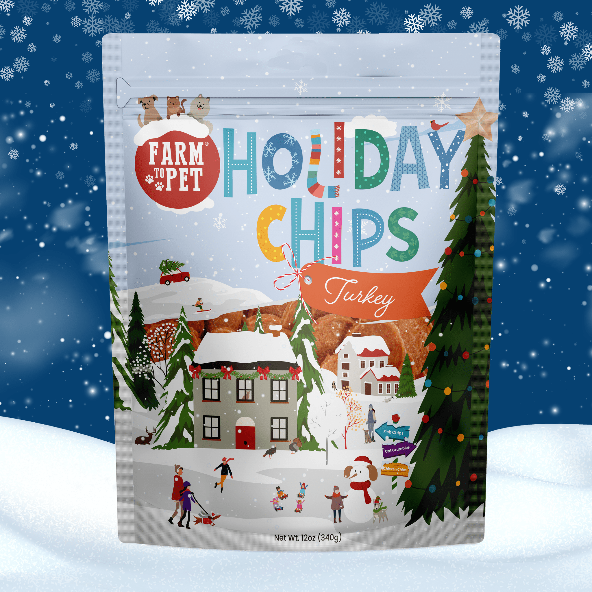 Healthy Holiday Treat Chips | Chicken & Turkey | Farm to Pet