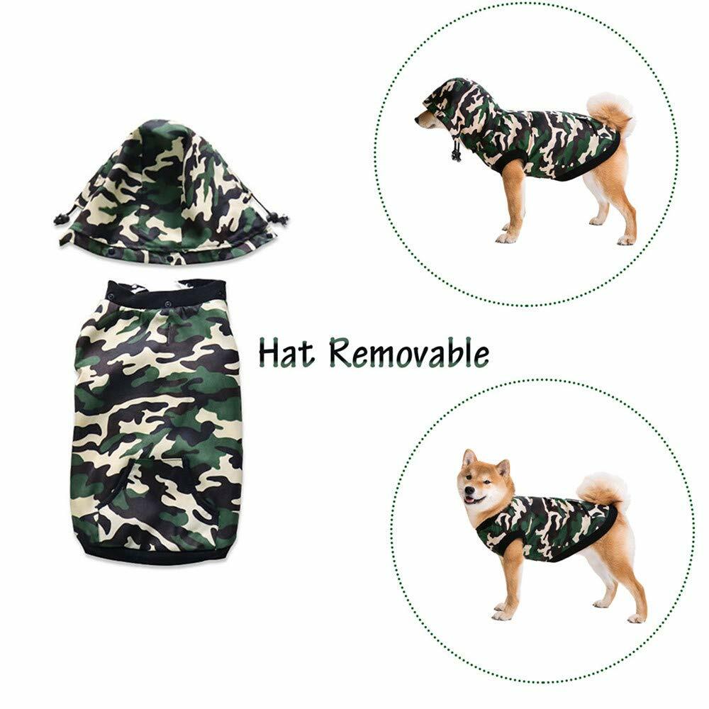 Miaododo Windproof Fleece Lined Dog Jacket Camouflage Size 5XL